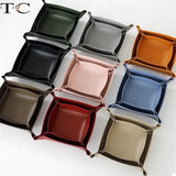 Luxury Leather Storage Tray for Desktop Accessories