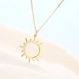 925 Sterling Silver Sun Pendant Necklace for Women