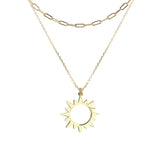 925 Sterling Silver Sun Pendant Necklace for Women