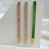 Hand Polished Green Clear Red Band Choker Necklace