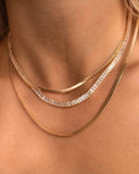 Hand Polished Green Clear Red Band Choker Necklace