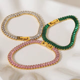 Hand Polished Green Clear Red Band Choker Necklace
