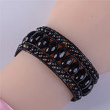 Natural Stone Leather Wrap Bracelet
