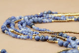 Natural Stones Glass Seed Beads 3 Layers Necklace Vintage Statement Necklaces