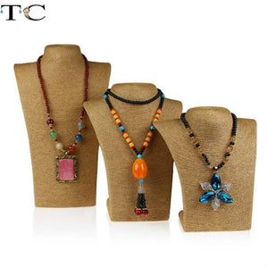Hemp Rope Necklace Display Stand Jewelry Holder Window Display