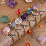 High End Nugget Stone Beads Bracelet Women Plated Chain Crystal Bracelet