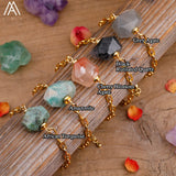 High End Nugget Stone Beads Bracelet Women Plated Chain Crystal Bracelet