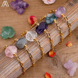 High End Nugget Stone Beads Bracelet Women Plated Chain Crystal Bracelet