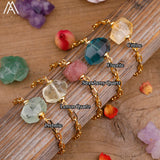 High End Nugget Stone Beads Bracelet Women Plated Chain Crystal Bracelet