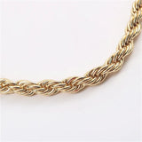 High-End PVD Finish Stainless Steel Chunky Rope Chain Necklace