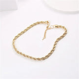 High-End PVD Finish Stainless Steel Chunky Rope Chain Necklace