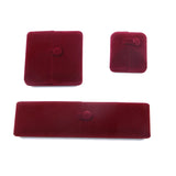 Red Velvet Jewelry Storage Box Double-Opening Snap Button