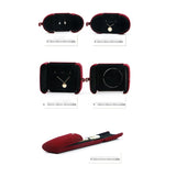 Red Velvet Jewelry Storage Box Double-Opening Snap Button