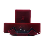 Red Velvet Jewelry Storage Box Double-Opening Snap Button