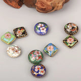 Small Enamel Flower Loose Beaded DIY Cloisonne Jewelry Findings