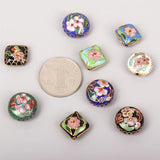 Small Enamel Flower Loose Beaded DIY Cloisonne Jewelry Findings