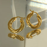 Stylish 18k Hoop Earrings for Women Stainless Steel Jewelry