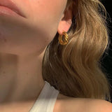 Stylish 18k Hoop Earrings for Women Stainless Steel Jewelry