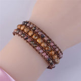 High End Women Bracelet Natural Stone Wrap Bracelets Beaded Cuff