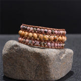 High End Women Bracelet Natural Stone Wrap Bracelets Beaded Cuff