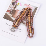 High End Women Bracelet Natural Stone Wrap Bracelets Beaded Cuff