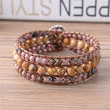 High End Women Bracelet Natural Stone Wrap Bracelets Beaded Cuff