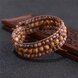 High End Women Bracelet Natural Stone Wrap Bracelets Beaded Cuff