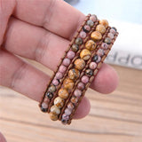 High End Women Bracelet Natural Stone Wrap Bracelets Beaded Cuff