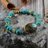Labradorite Stretch Bracelets Natural Stone Charm Elastic Statement Bracelet