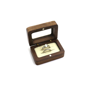 Luxury Wood Double Ring Box for Engagement and Wedding Rings