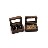 Luxury Wood Double Ring Box for Engagement and Wedding Rings