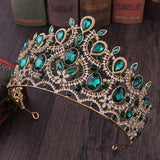 Vintage Baroque Style Crystal Tiara Crown for Bride Wedding Party