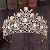 Vintage Baroque Style Crystal Tiara Crown for Bride Wedding Party