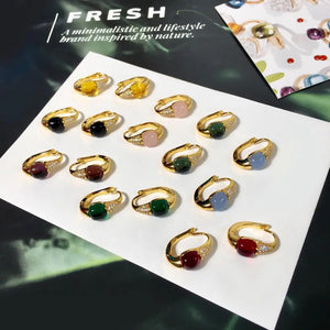 Colorful Crystal Candy Dangle Earrings Italian Style Jewelry Women
