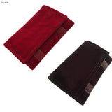 Burgundy Velvet Jewelry Roll Travel Bag