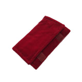Burgundy Velvet Jewelry Roll Travel Bag
