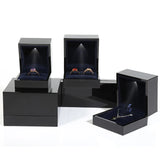 High Gloss Lacquer Ring Earing Pendant Jewelry Box with Led Light
