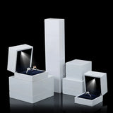High Gloss Lacquer Ring Earing Pendant Jewelry Box with Led Light