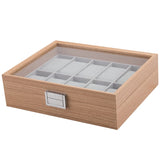 Rosewood Paten Wood Jewelry Watch Box with Glass Lid