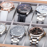 Rosewood Paten Wood Jewelry Watch Box with Glass Lid