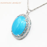 25x33mm Stainless Steel Pendant Zircon Natural Stone Jades Chalcedony Necklace