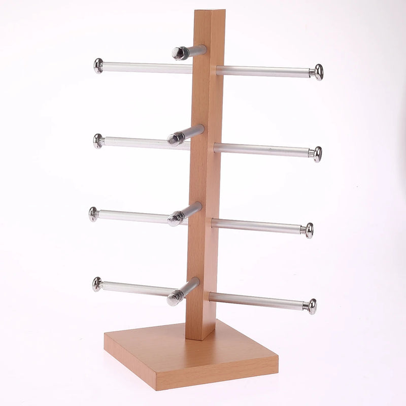4 Layer Metal/Wood Glasses Display Stand Organizer Holder