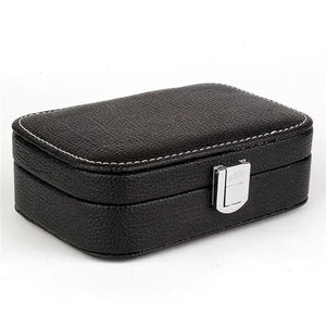 Protable Leather Ring Box Earrings Case Jewelry Organizer