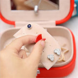 Protable Leather Ring Box Earrings Case Jewelry Organizer