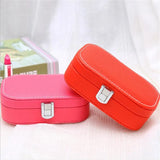 Protable Leather Ring Box Earrings Case Jewelry Organizer