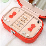 Protable Leather Ring Box Earrings Case Jewelry Organizer