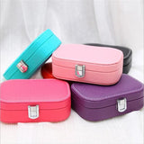 Protable Leather Ring Box Earrings Case Jewelry Organizer
