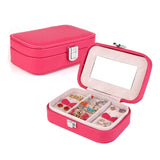 Protable Leather Ring Box Earrings Case Jewelry Organizer