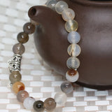 8mm Carnelian Agat Round Beads Bracelet for Women 7.5inch B2014