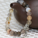 8mm Carnelian Agat Round Beads Bracelet for Women 7.5inch B2014